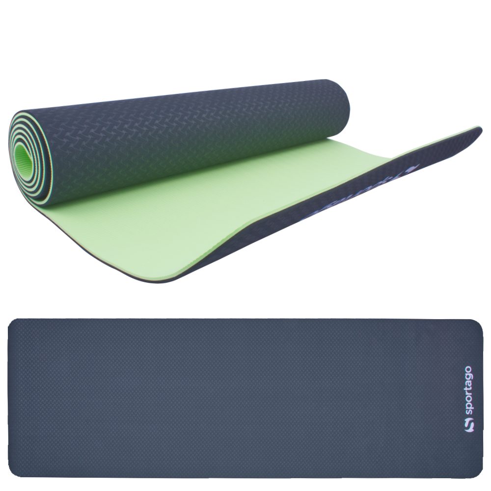 Levně Podložka na cvičení Sportago TPE Yoga dvouvrstvá 173x61x0,6 cm Zelená