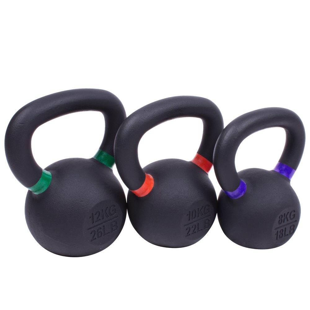 Levně Sada powdercoated kettlebellu Sportago Ironside - 8 + 10 + 12 kg