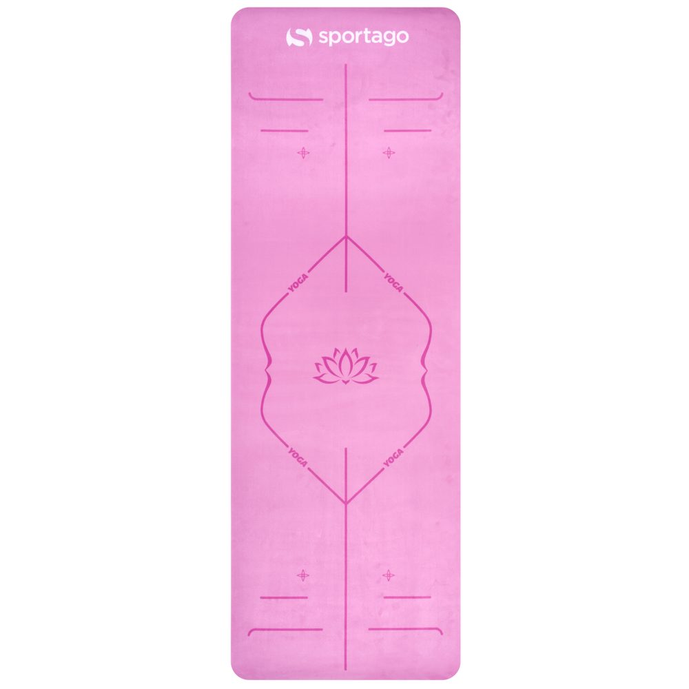 Designová TPE podložka na jógu Sportago s mikrovláknem 183x61 cm - růžová mandala
