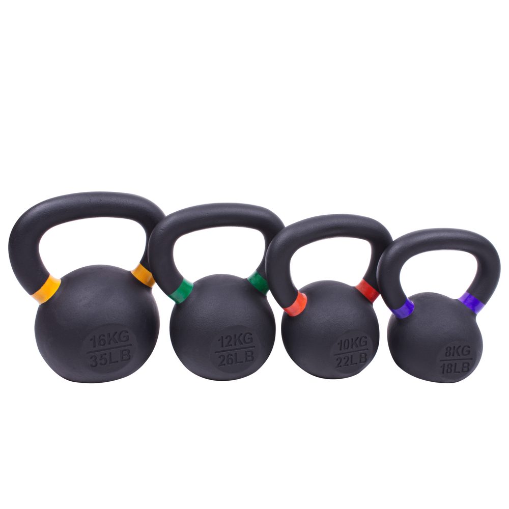 Levně Sada powdercoated kettlebellu Sportago Ironside - 8 + 10 + 12 + 16 kg