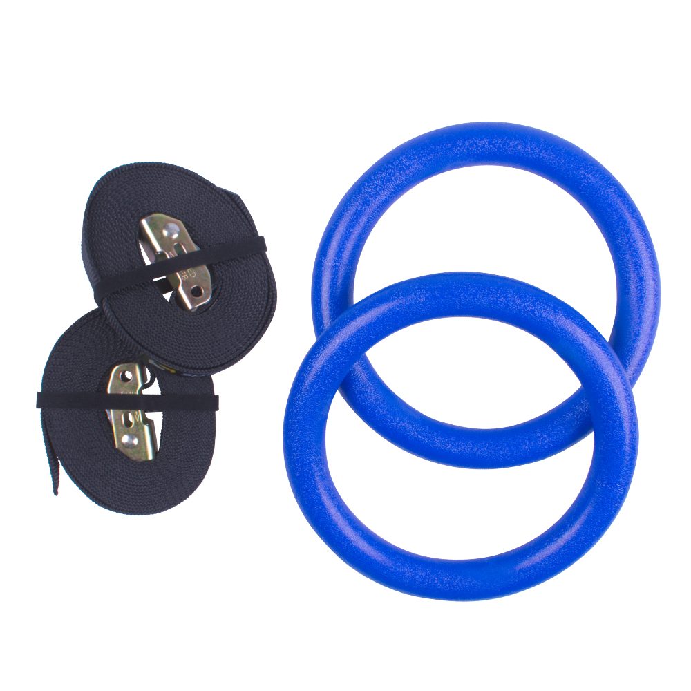 Levně Závěsné ABS gymnastické kruhy Sportago, modré