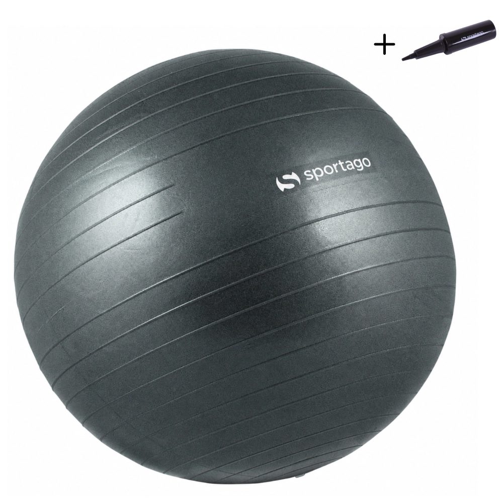 Gymnastický míč Sportago Anti-Burst 75 cm, vratanie pumpičky - antracitová