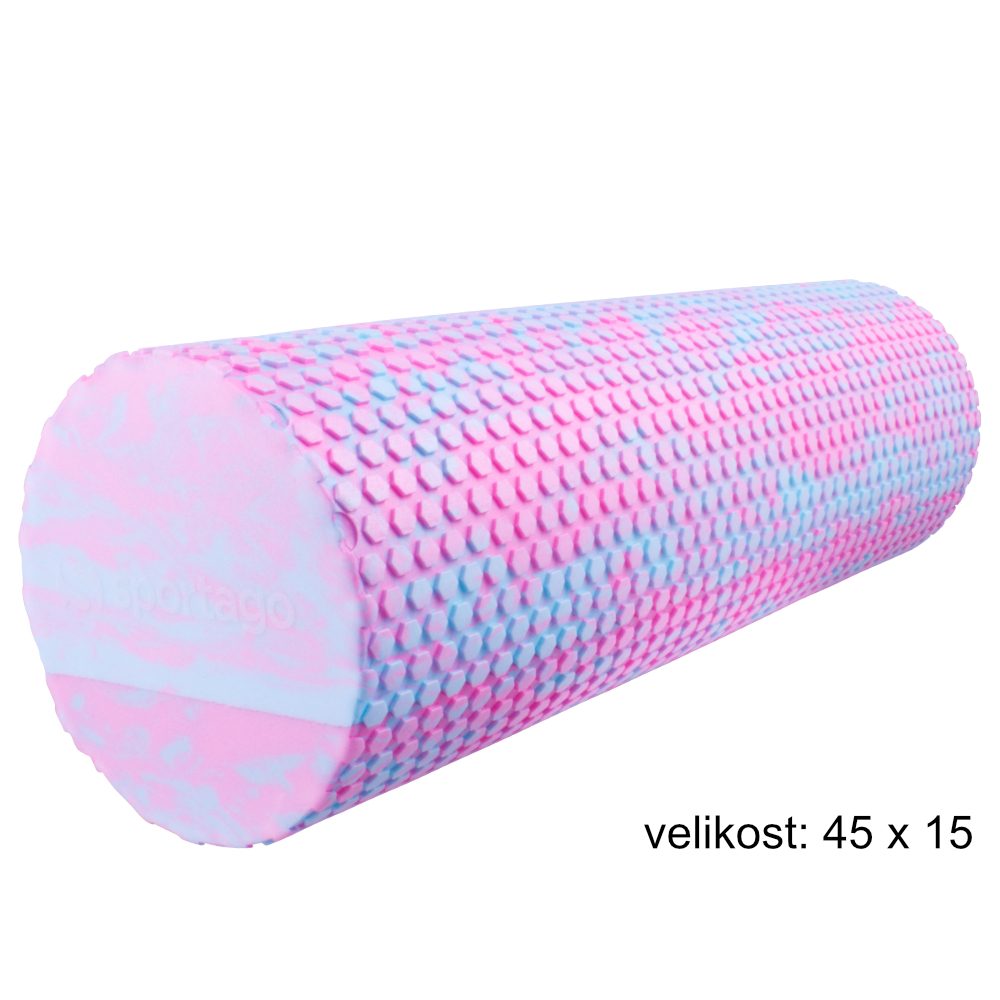 Yoga válec Sportago Seymour, modro-růžový - 45x15 cm