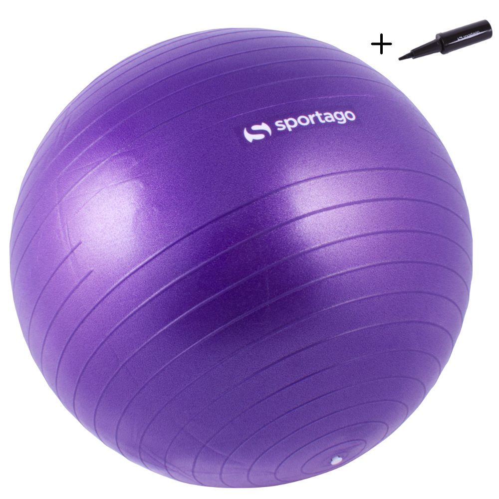 Levně Gymnastický míč Sportago Anti-Burst 85 cm, včetně pumpičky - fialová