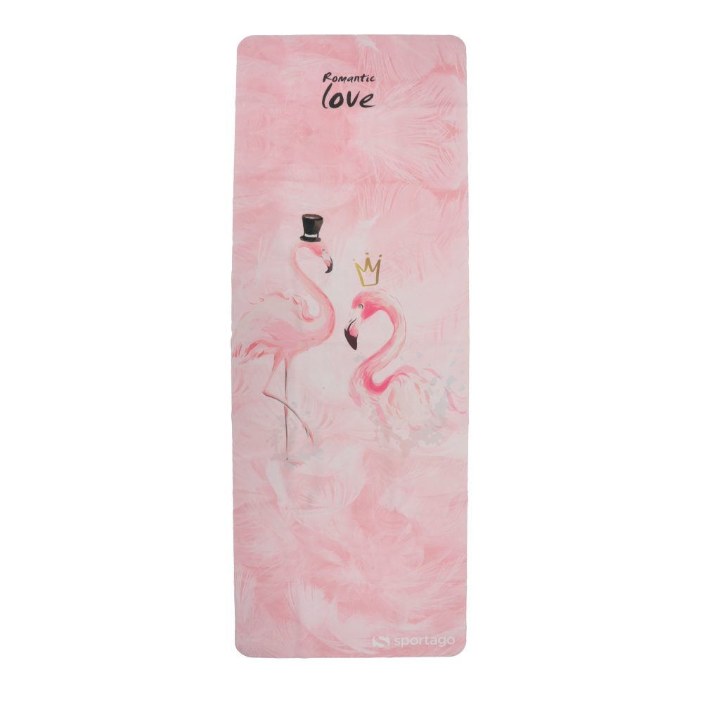 Prémiová semišová podložka na jogu Sportago 185x68x0,15 cm - Plameniaková Láska