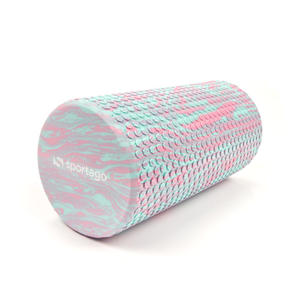Yoga válec Sportago Seymour, modro-růžový - 30x15 cm