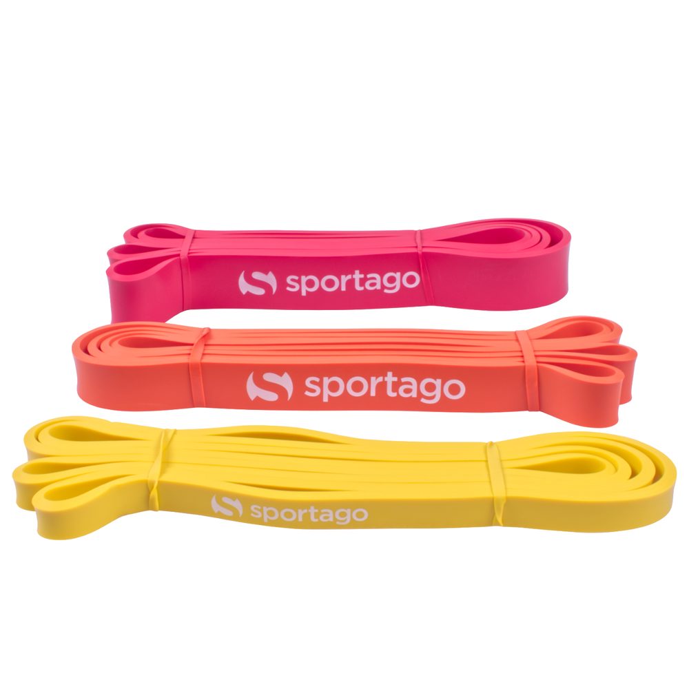 Levně Posilovací gumy Sportago Pase - univerzální sada - žlutá + červená + oranžová