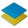 Sportago Tatami Taekwondo podložka 100x100cm žlutá-modrá vzor 2