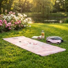 Designová TPE podložka na jógu Sportago s mikrovláknem 183x61 cm - pacific