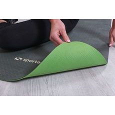 Designová TPE podložka na jógu Sportago s mikrovláknem 183x61 cm - pacific