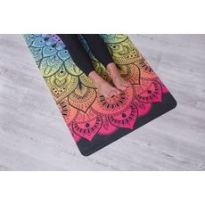 Designová TPE podložka na jógu Sportago s mikrovláknem 183x61 cm - šedá