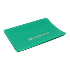 Zelený gumový expandér Sportago Band Medium 120 cm složený naplocho s logem Sportago
