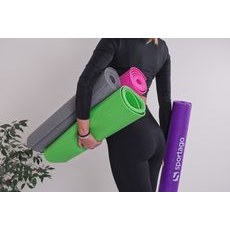 Designová TPE podložka na jógu Sportago s mikrovláknem 183x61 cm - růžová mandala