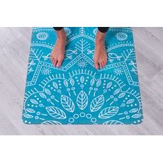 Designová TPE podložka na jógu Sportago s mikrovláknem 183x61 cm - šedá