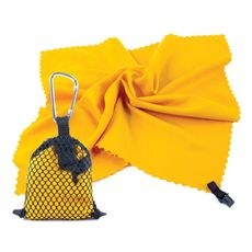 Spokey NEMO Rýchloschnúci uterák 40 x 40 cm, žltý s karabínou
