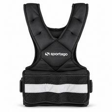 Černá zátěžová vesta Sportago Vigor 10 kg zepředu na bílém pozadí