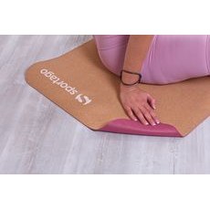 Designová TPE podložka na jógu Sportago s mikrovláknem 183x61 cm - šedá