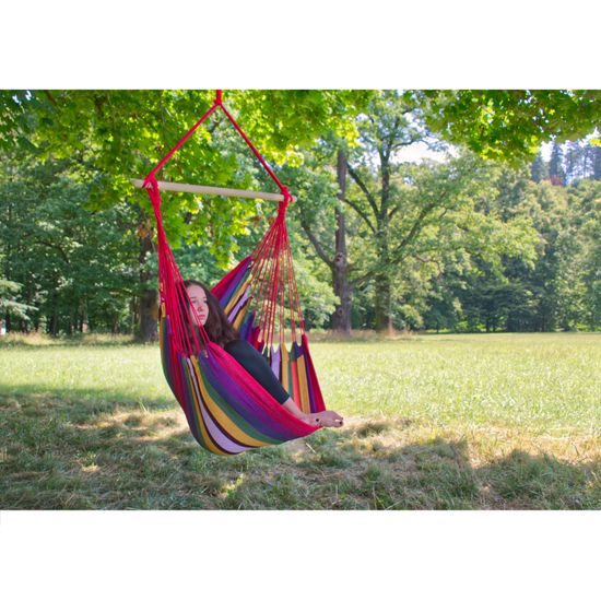 Sportage Playa závesné hojdacie kreslo, do 120 kg, farebné pruhy