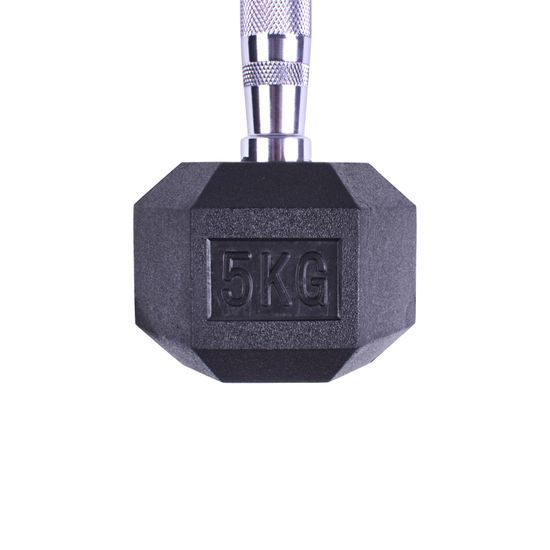 Profi šestihranná pogumovaná činka Sportago Hexagon 5 kg