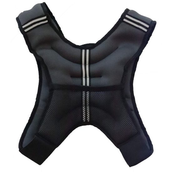 Zátěžová vesta Sportago Brisk zezadu s reflexními pruhy - šedá barva