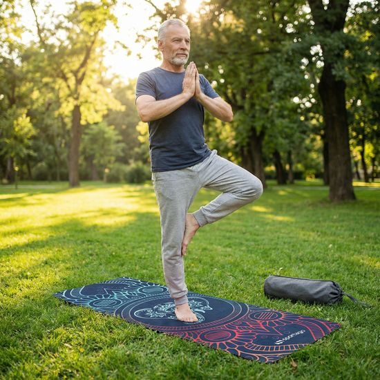 Prémiová semišová podložka na jogu Sportago 185x68x0,15 cm - Slonja Múdrosť