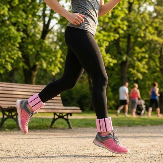 Sportago Fity Groove silikonové závaží na kotníky 2x0,5 kg, ružové