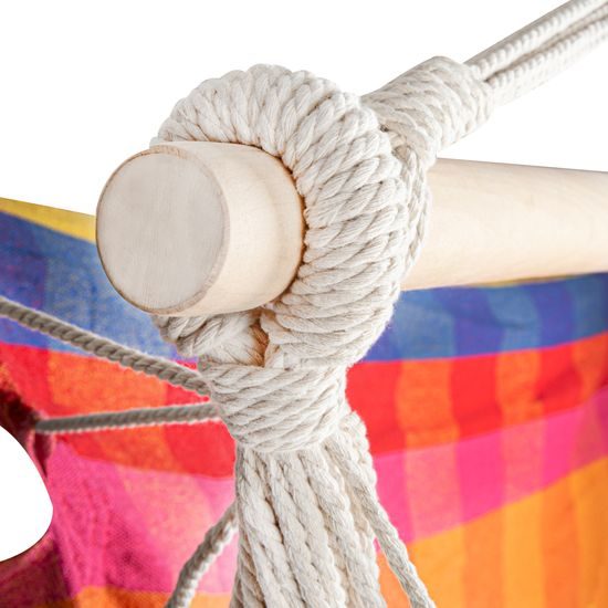 Spokey BENCH DELUXE KÁRO farebná Hojdacia sieť - sedátko pre dvoch, do 160 kg