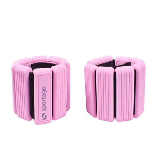 Sportago Fity Groove silikonové závaží na kotníky 2x0,5 kg, růžové