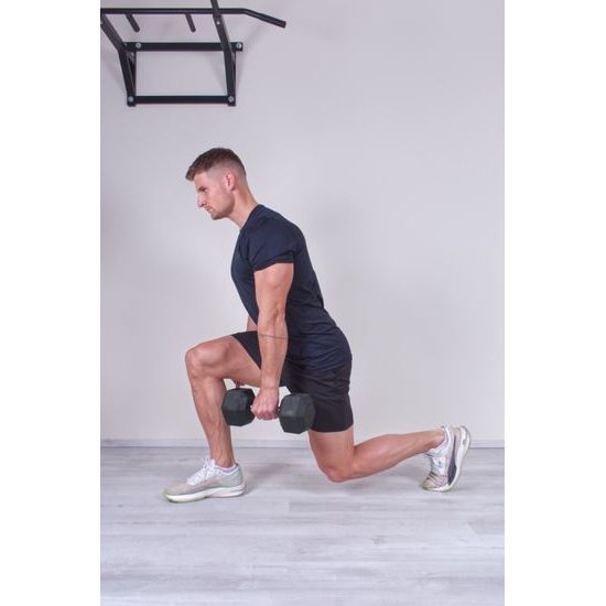 Profi šestihranná pogumovaná činka Sportago Hexagon 17,5 kg