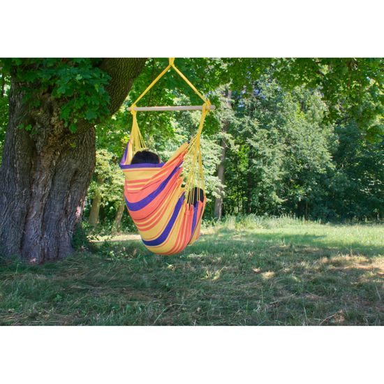 Sportago Playa závesné hojdacie kreslo, do 120 kg, žltá/oranžová