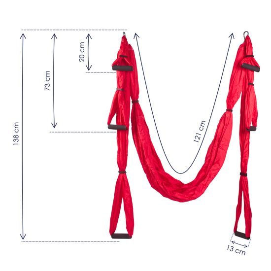 Závěs na jógu Sportago Fly Yoga, červený