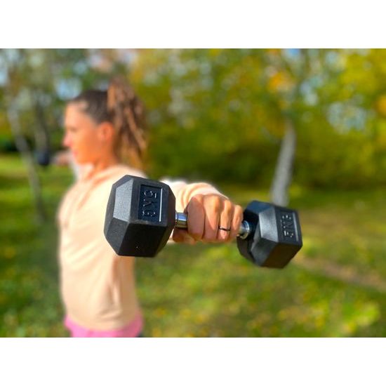 Profi šesťhranná pogumovaná činka Sportago Hexagon 2,5 kg