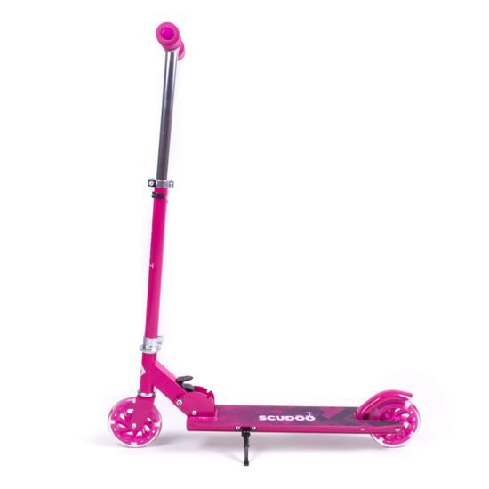 Koloběžka Scudoo Teeno Pro se svítícími kolečky - růžová
