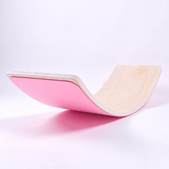 Sportago balanční dřevěná deska Courve, růžová