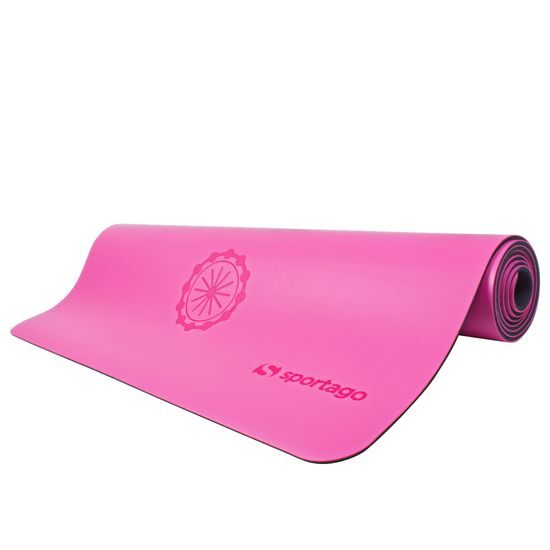 Gumová jóga podložka Sportago Indira 183x66 cm - růžová