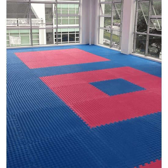 Sportago Tatami Taekwondo podložka 100x100cm červeno-modrá
