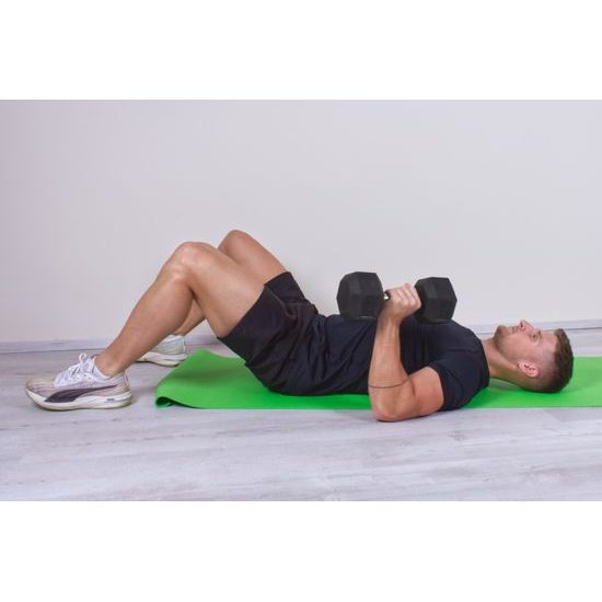 Profi šestihranná pogumovaná činka Sportago Hexagon 17,5 kg