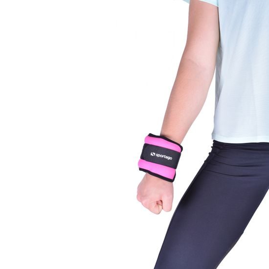 Sportago neoprénová záťaž na zápästie/členok 2 x 0,5 kg - růžová