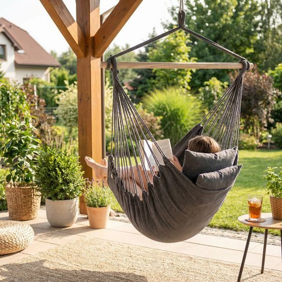 Sportago Playa Deluxe závěsné houpací křeslo, antracit