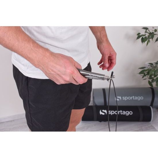 Švihadlo Sportago CrossFit Speed Pro Šedá