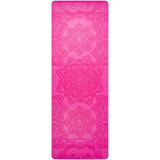 Gumová joga podložka Sportago Šánti 183x66x0,3cm - růžová
