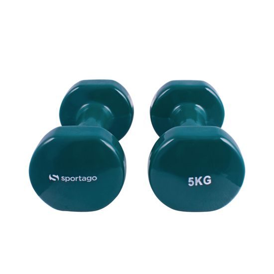 Vinylové činky Sportago Kirby 2x5kg, zelená