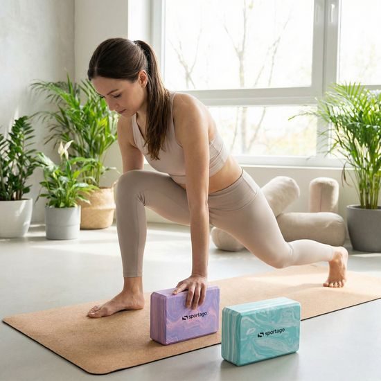 Jógový blok Sportago Tiga, mix farieb