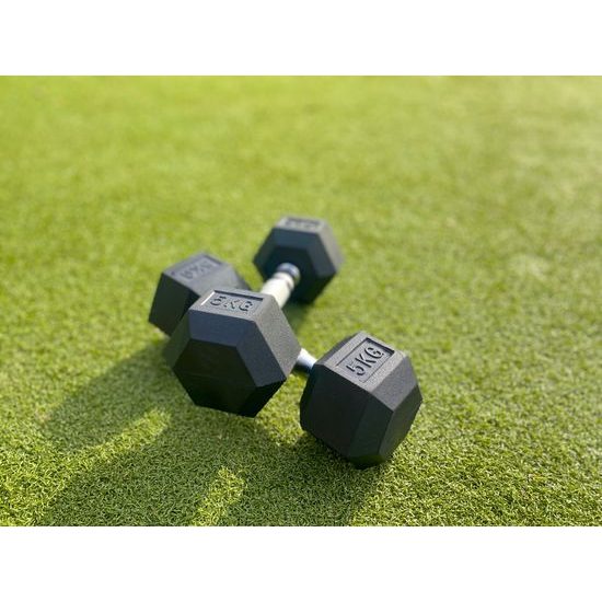 Profi šestihranná pogumovaná činka Sportago Hexagon 5 kg