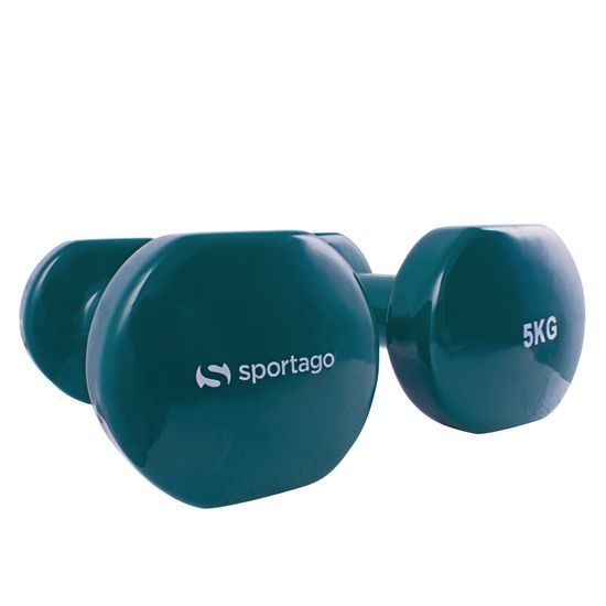 Vinylové činky Sportago Kirby 2x5kg, zelená