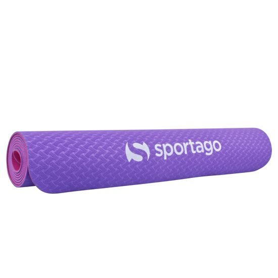 Podložka na cvičenie Sportago TPE Yoga dvouvrstvá 173x61x0,4 cm, fialová