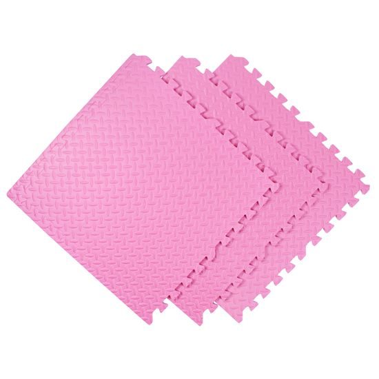 Puzzle podložka Sportago Easy-Lock 58x58x1 cm, 9 ks, růžová-šedá-černá