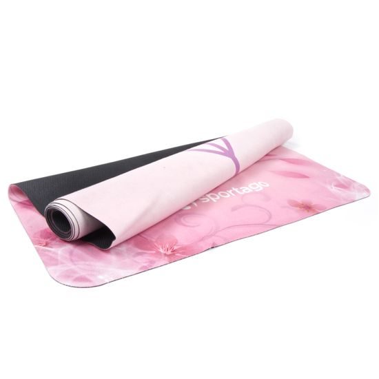 Prémiová semišová podložka na jogu Sportago 185x68x0,15 cm - Jemná Sakura