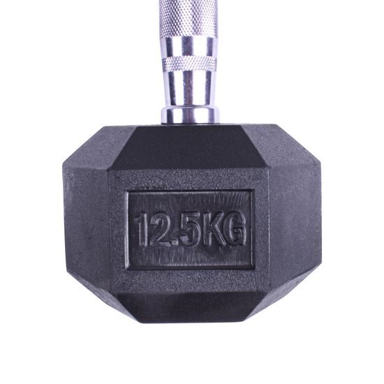 Profi šesťhranná pogumovaná činka Sportago Hexagon 15 kg