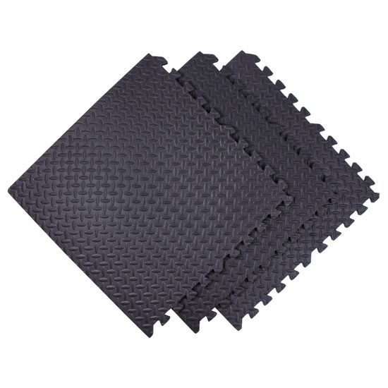 Puzzle podložka Sportago Easy-Lock 58x58x1 cm, 9 ks, růžová-šedá-černá